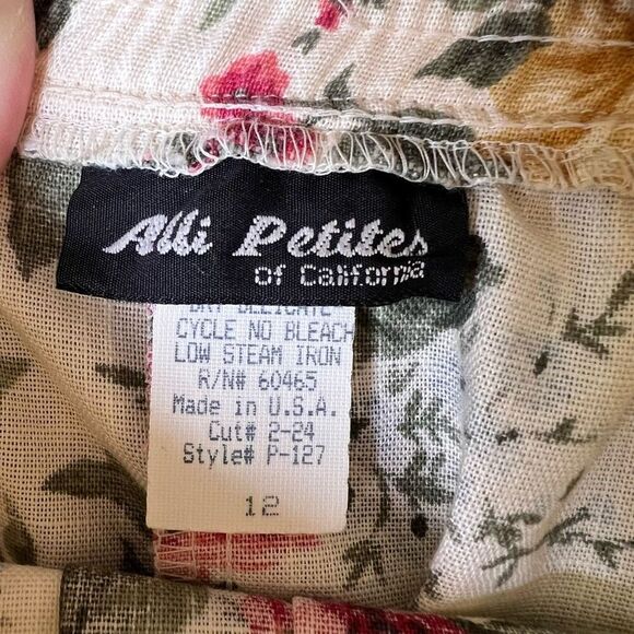 Alli Petites Of California Womens Multicolor Floral Pleated A-Line Skirt Size 12 - Picture 3 of 6